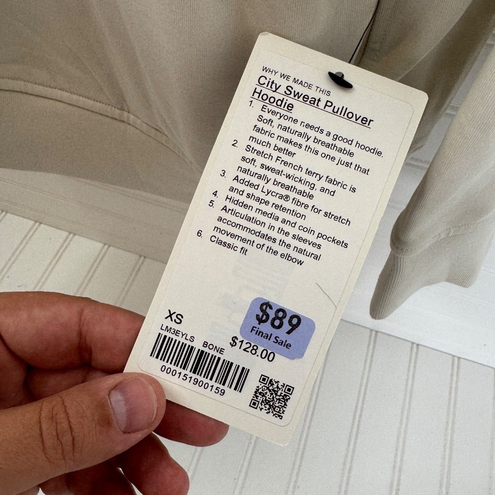 NEW Lululemon City Sweat Pullover Hoodie XS Bone - Picture 2 of 7